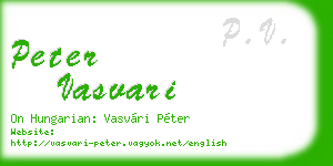 peter vasvari business card