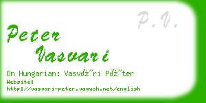 peter vasvari business card